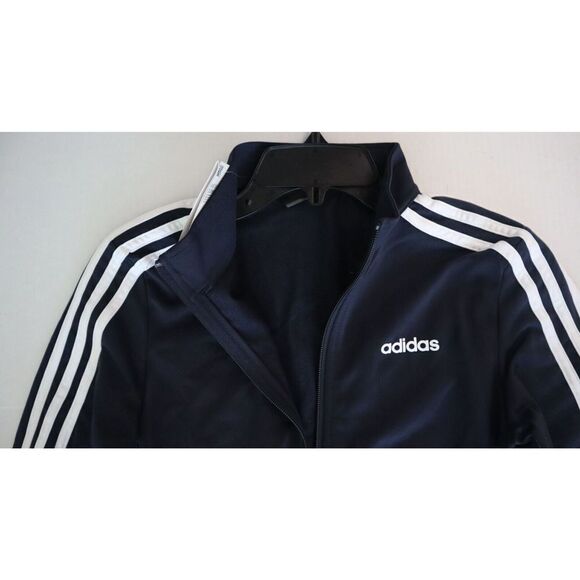 adidas DU0665 Women's Sz XS Black/White Essentials 3-Stripes Tricot Jacket - Picture 4 of 8